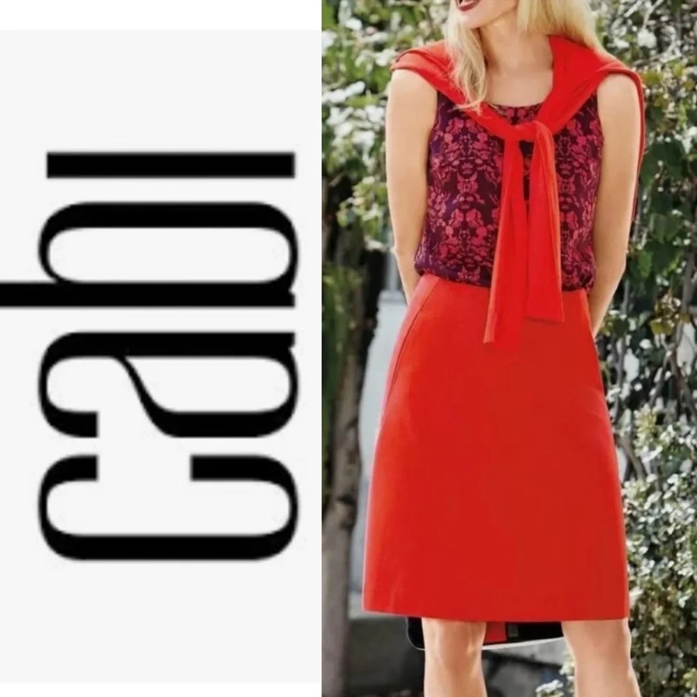 CAbi Sakura Red‎ ALine Skirt. Size 10. NWT.
